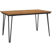 vidaXL Table de jardin à pieds en épingle à cheveux 140 × 80 × 75 cm en bois massif d'acacia