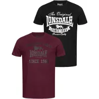 Lonsdale T-Shirt 'Torbay' olive / bordeaux / noir / blanc