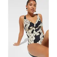 Bonprix Maillot 1 pièce sculptant à col en V, maintien modéré