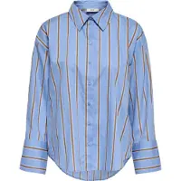JDY Chemisier 'JDYSerena' bleu-gris / moutarde / blanc