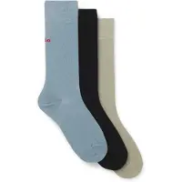HUGO Lot de trois paires de chaussettes de longueur régulière avec logos
