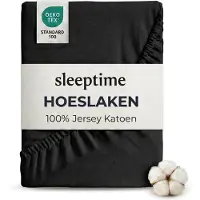 Dreamhouse Drap-housse en jersey extensible - 100% coton - 190/200x200/220 - Noir