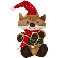 Star Trading Peluche LED Joylight Renard de Noël avec cœur LED H 21cm