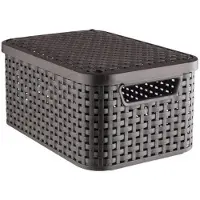 Curver Panier "STYLE S" avec couvercle brun foncé