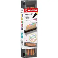 Stabilo Etui 2 en 1 de 10 stylos feutres Point 88