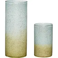 Hubsch Shimmer Vase Bleu/marron (lot De 2) | 281503