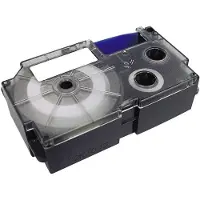 Casio KR-12X1 - Auto-adhésif - noir sur transparent - Rouleau (1,2 cm x 8 m) 1 cassette(s) bande d'étiquettes - pour KL 2000, 60, 7000, 750, 8200