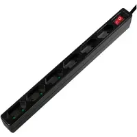 Logilink multiprise 6x avec interrupteur étroit noir 1,5 m (1 blister)
