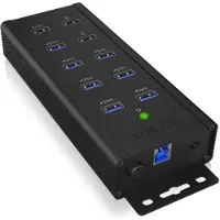 Icy Box 7 Port USB 3.0 , 1x QC 3.0 Ladeanschluss, 2x BC 1.2 Ladeanschlüsse, Aluminium-Gehäuse