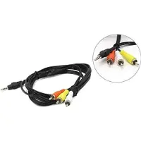 Gembird CABLE AUDIO 3.5MM 4PIN TO 3RCA/AV 2M CCA-4P2R-2M (2 m, Câbles Cinch)