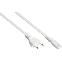 GOOD CONNECTIONS Câble d'alimentation européen prise européenne type C (droite) à prise C7/Euro 8 (droite), blanc (10 m), Câble d'alimentation, Blanc