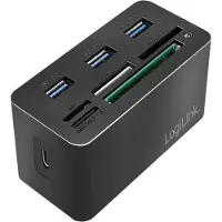 Logilink CR0046 station d'accueil pour ordinateur portable/réplicateur de ports USB 3.2 Gen 1 (3.1 Gen 1) Type-C câblé Noir