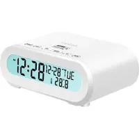 Logilink Radio-réveil Température/Humidité USB-C/Fonctionnement sur batterie Blanc