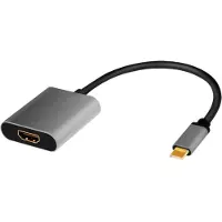 Logilink CUA0103 Adaptateur USB 3.2 Gen 1 C/M vers HDMI, 4K/60 Hz, alu, noir/gris, 0.15 m, Adaptateur vidéo, Noir, Gris