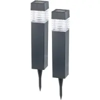 Lunartec 2 bornes lumineuses solaires à LED avec capteur de luminosité - Carrées