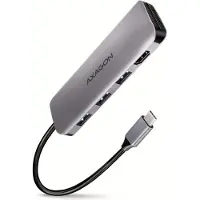 Axagon HMC-HCR3A 3x USB-A+ HDMI+ SD/microSD Hub USB-C 3.2 Gen 1 20cm USB 3.2 Gen 1 (3.1 Gen 1) Type-A câblé Gris