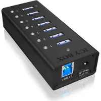 Raidsonic Hub 7-Port IcyBox USB 3.0 IB-AC618 Aluminium Gehäuse