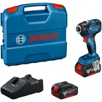 Bosch Professional Gdr 18v-200+2x4.0 Ah+gal 18v-40+l-case Impact Screwdriver Argenté One Size / EU Plug 220V