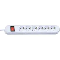 Bachmann SMART Multiprise 6x contact de protection, interrupteur, blanc, 5 m