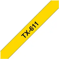 Brother TX-611 - (6 mm) - Noir sur jaune - Ruban