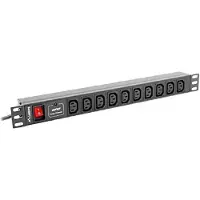 Lanberg REGLETA 1U 10A RACK 19 10X SOCKET NEGRO 2M