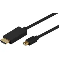 Microconnect MDPHDMI3B 3m Mini DisplayPort HDMI Type A (Standard) Noir Adaptateur de câble vidéo (MDPHDMI3B)
