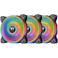 Thermaltake Riing Quad 12 RGB (120 mm, 3x), Ventilateur PC, Noir