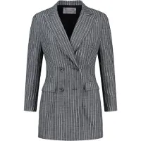 Vulto Blazer 'Pinstripe Double-Breasted Jacket' bleu
