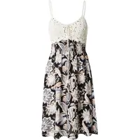 Hailys Robe d’été 'Kana' beige clair / bleu clair / noir / blanc
