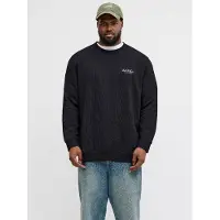Jack & jones Plus Sweat-shirt 'JJEArchive' noir / blanc