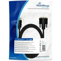 MediaRange HDMI (Typ A) — DVI (2 m), Câble vidéo, Noir