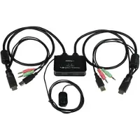 StarTech.com Switch Commutateur KVM 2 Ports USB, HDMI avec Audio et Câbles pour 2 PC sur 1 écran - Auto Alimenté - commutateur écran-clavier-souris/audio - 2 ports - Ordinateur de bureau