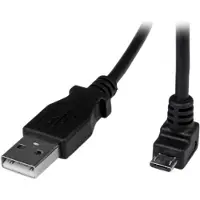 StarTech.com Câble USB 2.0 A vers Micro B coudé vers le bas de 2 m - Cordon de charge / synchronisation - M/M - Noir - câble USB - 2 m