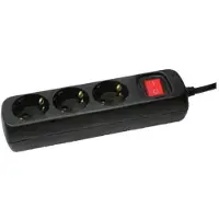 Logilink Multiprise 3x noir 1,4 m (Bulk)