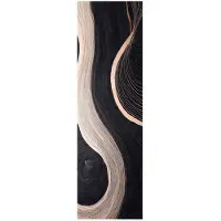 vidaXL Tapis de Cuisine Art déco Noir 150 x 45 cm Velours
