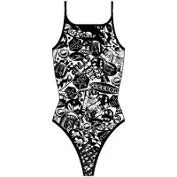 Turbo Stickers Swimsuit Blanc,Noir M Femme