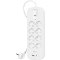 Belkin Parafoudre 8 Prises 2 Mètres USB-C Blanc