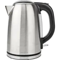 Nedis bouilloire - 1.7 l - acier inoxydable - noir / argent - pivotant à 360 degrés - élément chauffant dissimulé - Strix Controller - Boil-dry protection
