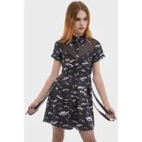 Killstar Robe courte Gothic de - The Lost Boys - Hex-Cellent - Robe Courte - XS - XL - pour Femme - noir/blanc - Taille L