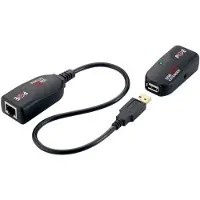 Logilink USB 2.0 CAT 5 Extender Pigtail POC Extension noir jusqu'à 50 m (Bulk)