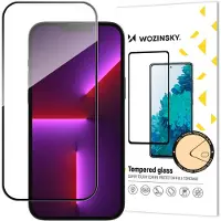 Wozinsky Full Glue iPhone 15 Plus Case Friendly Full Glue Tempered Glass with Frame - Black
