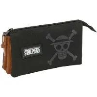 Safta One Piece, pochette triple, 22x12x3 cm, noire, pour homme, taille unique