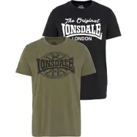 Lonsdale T-Shirt 'Morham' olive / noir / blanc