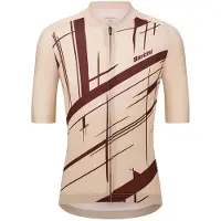 Santini Sketch Short Sleeve Jersey Beige L Homme