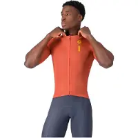 Castelli Drittone Logo Short Sleeve Jersey Orange S Homme