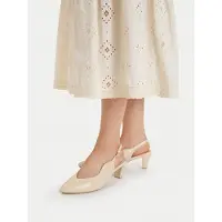 Caprice Escarpins pour femmes en cuir avec bride arrière et bout pointu 9-29603-44, taille : 37 EU, couleur : beige