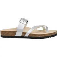Pepe Jeans pour femme. PLS800001 Sandales Oban Cool argentées (39), Plat, 1 à 3 cm, Aucun, Casuel