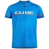 Cube Road/xc Short Sleeve Jersey Bleu 13-14 Years Garçon