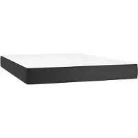 vidaXL Matelas à ressorts ensachés, densité moyenne, noir, 137x190x20 cm, revêtement en similicuir