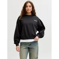 JJXX Sweat-shirt 'JXGia' bleu / jaune pastel / vert / noir